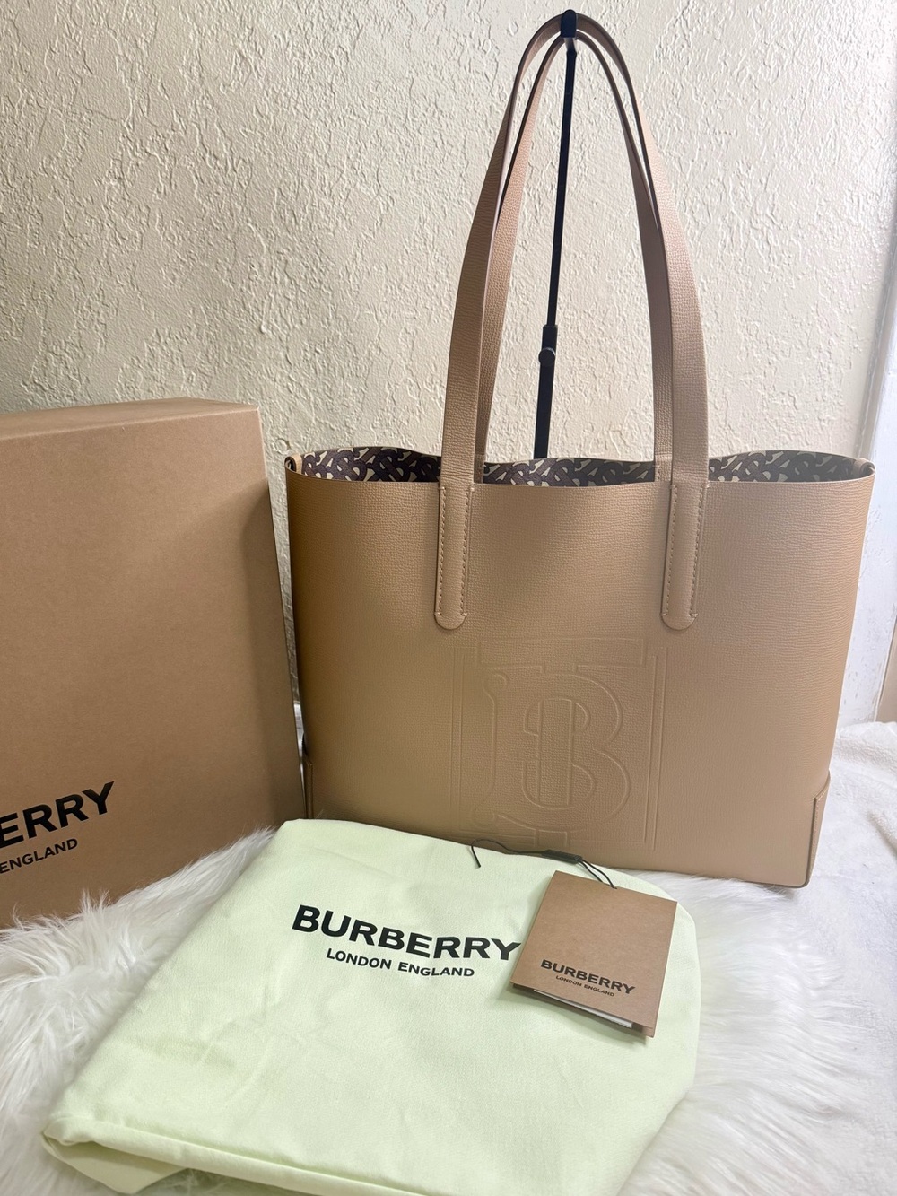 NWOT Burberry Embossed monogram Tote